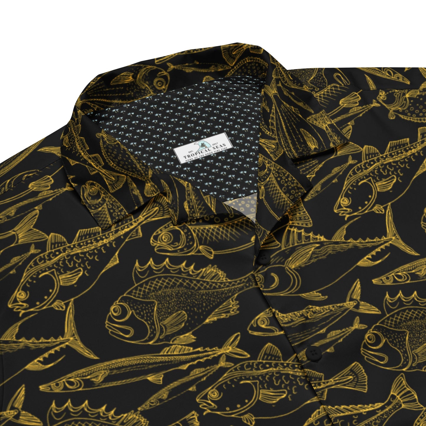 Gold Riches Hawaiian Button Shirt: Dive into Opulent Ocean Elegance!