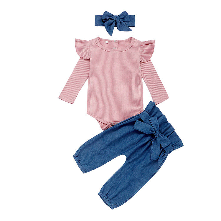 Baby Long Sleeve Triangle Bodysuit Set