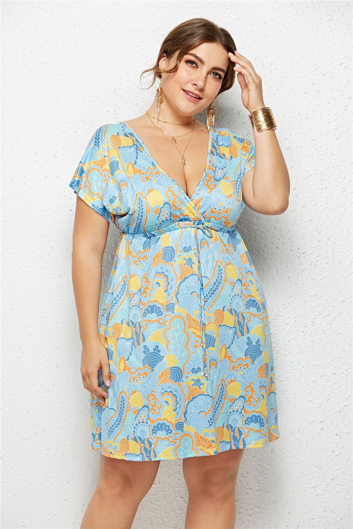 Deep V-Neck Dress
