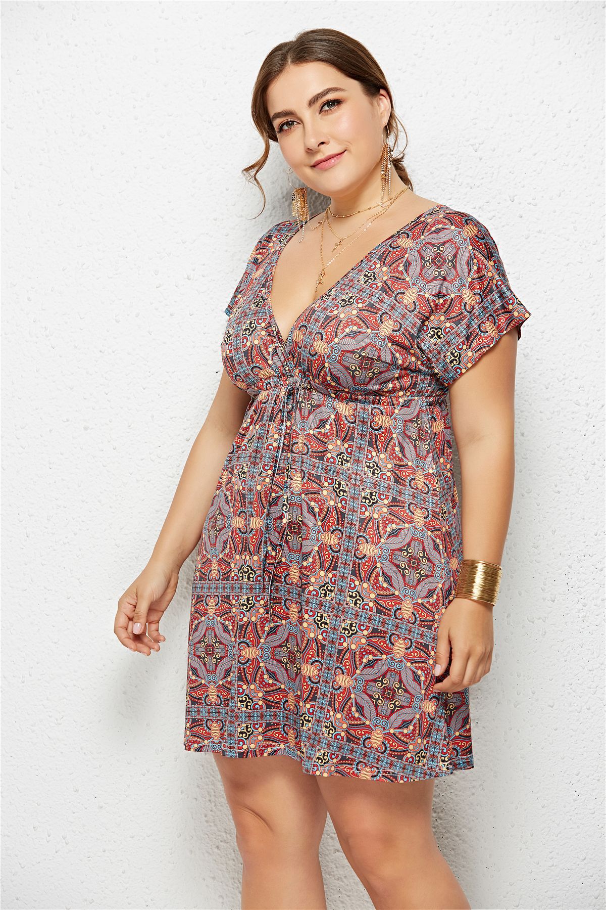 Deep V-Neck Dress