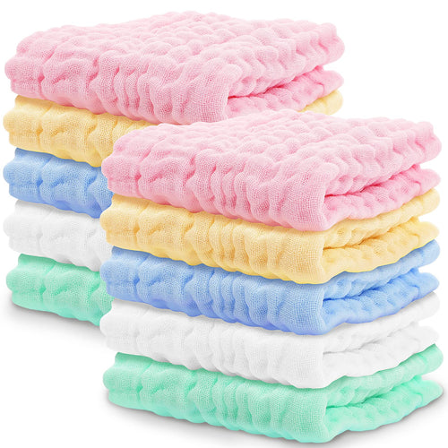 10 Pack Muslin Baby Washcloths