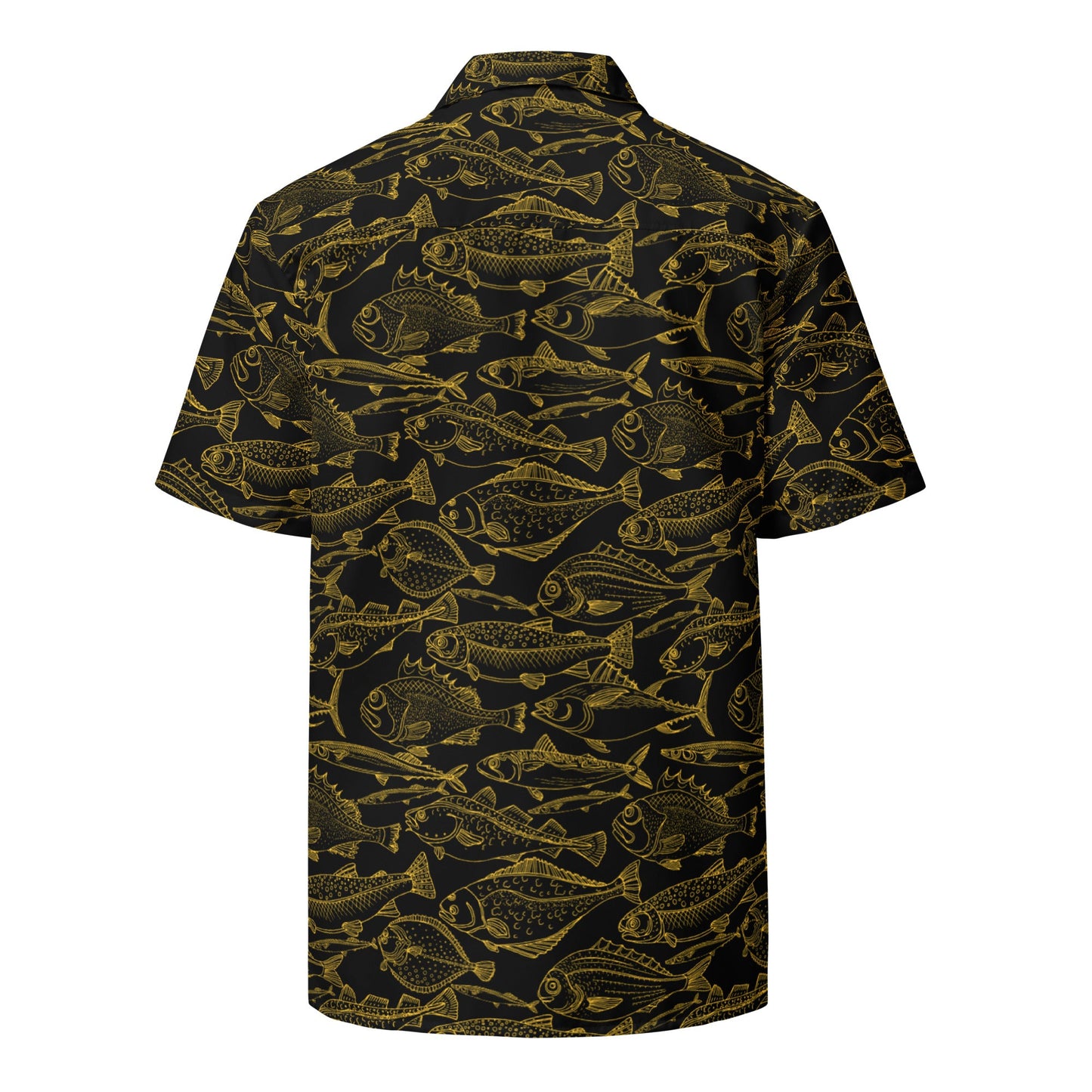 Gold Riches Hawaiian Button Shirt: Dive into Opulent Ocean Elegance!
