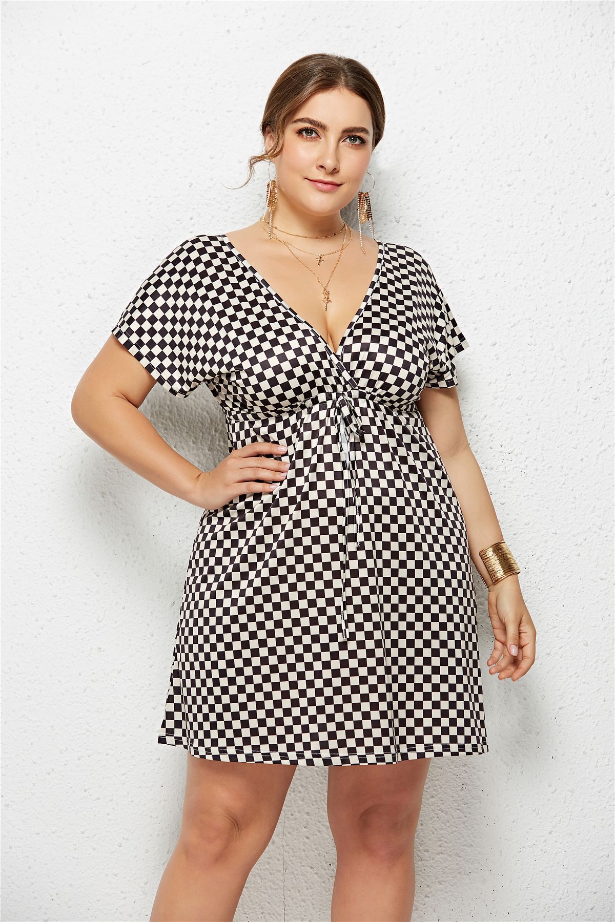 Deep V-Neck Dress