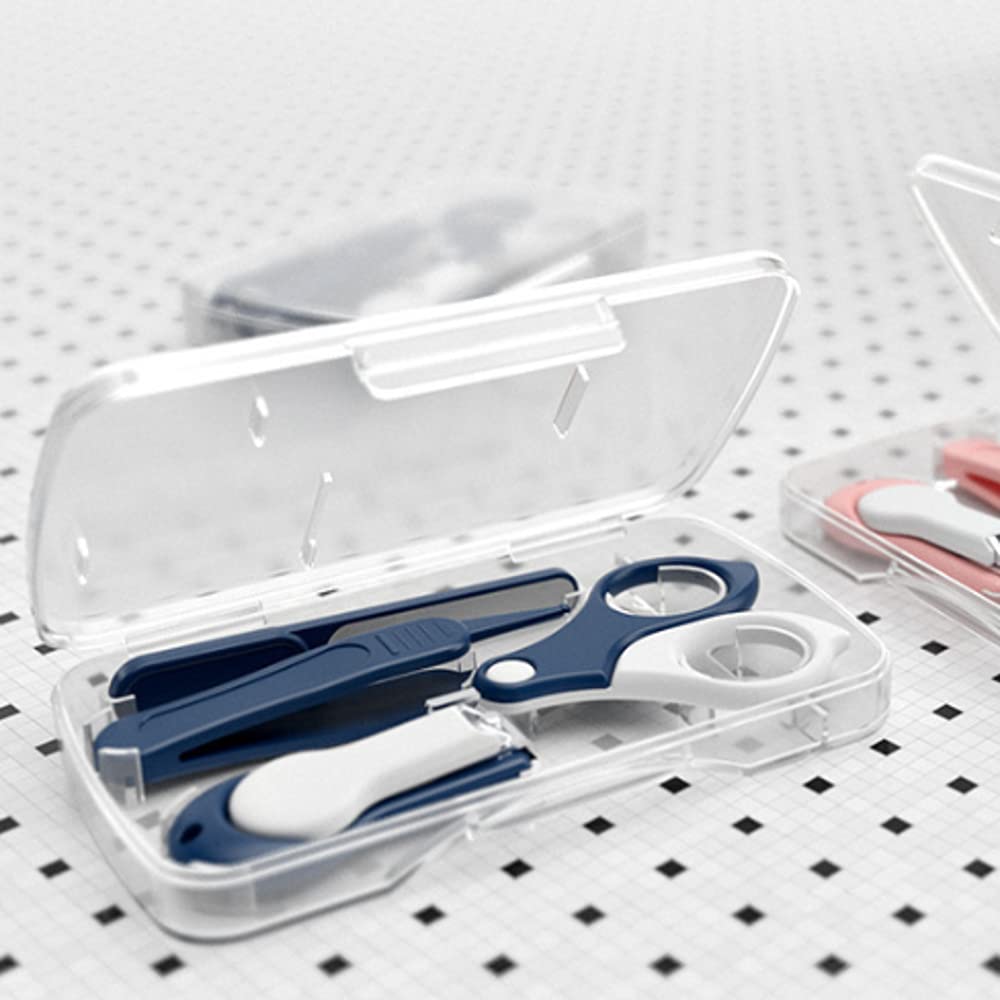 tiantainBaby Nail Clippers Kit 4-in-1 Baby Nail Kit with Baby Nail Clipper Baby Nail Scissors Baby Nail File Baby Booger Remover and Baby Ear Cleaner. Its a Baby Boy Essentials. (Dark Blue)