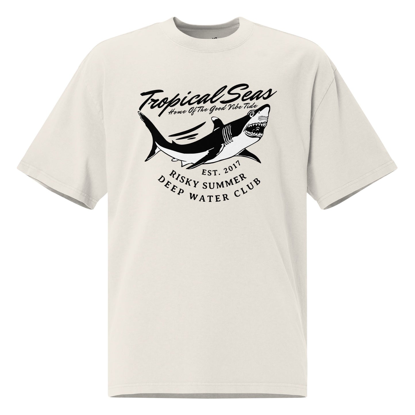 Over sized Shark Deep Water Club faded t-shirt