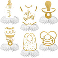 6pcs Baby Shower Centerpieces for Neutral Gold Baby Shower Decorations Oh Baby Honeycomb Gender Neutral Baby Shower Decorations Table Decorations