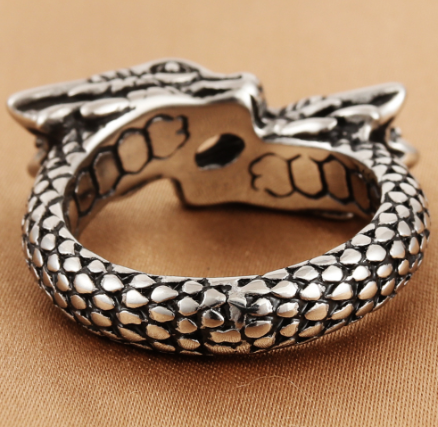 Titanium Steel Chinese Dragon Ring (European & American)