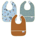 YKVOSAR Baby Bibs for Eating Waterproof Baby Bibs Baby Feeding Bibs 3 Packs Washable Baby Food Bibs 6-24 Months (marine animals)