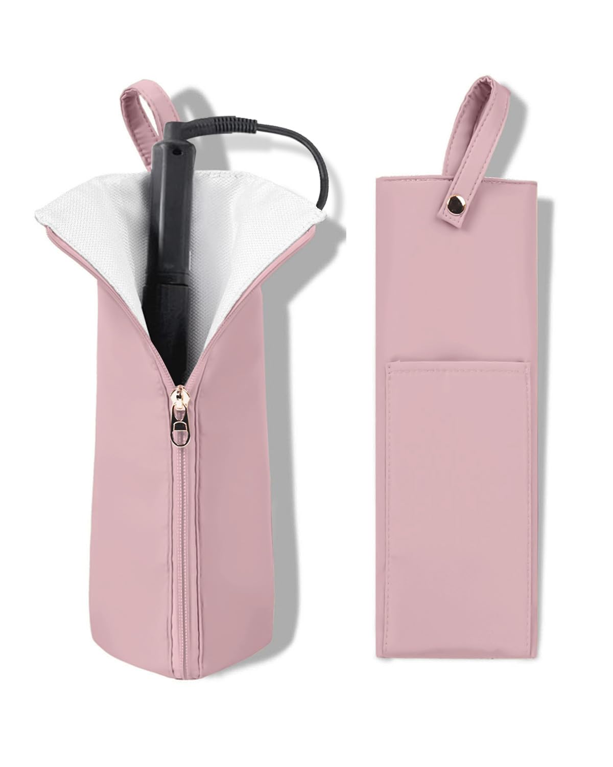 Hot Iron Holder & Mat Heat Resistant Travel Bag for Curling Iron Flat Iron - Hair Tool Organizer for Home Travel