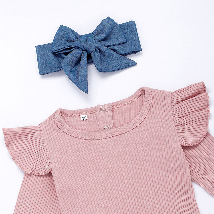 Baby Long Sleeve Triangle Bodysuit Set