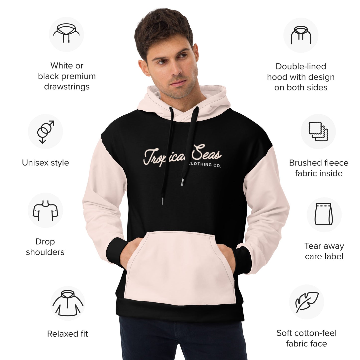 Pink Sand Two Colored Tropical Seas Hoodie