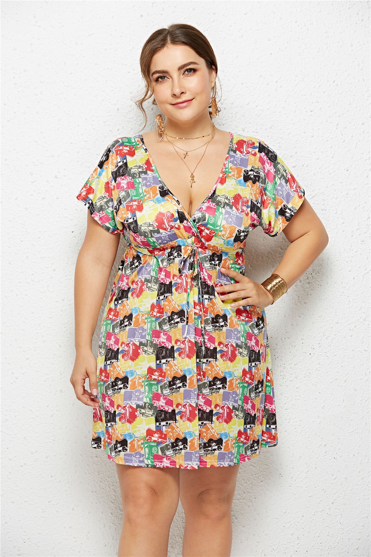 Deep V-Neck Dress
