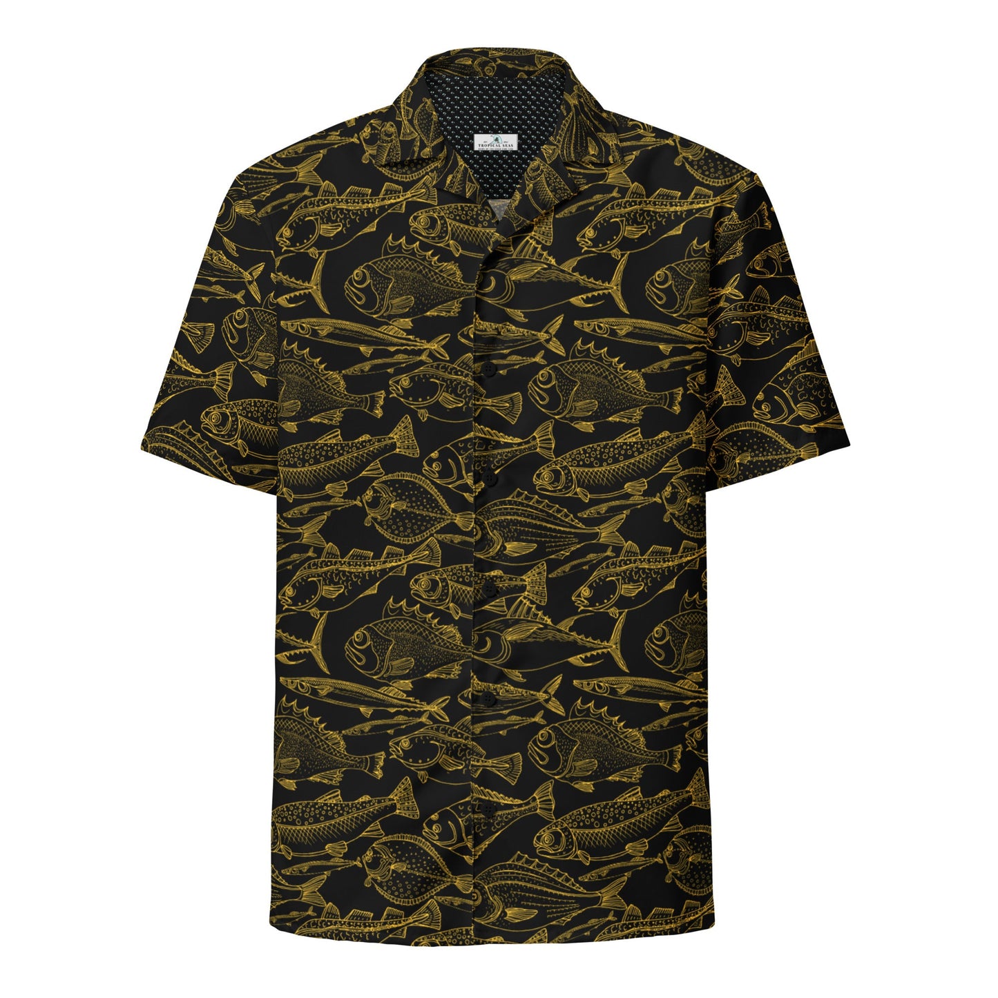 Gold Riches Hawaiian Button Shirt: Dive into Opulent Ocean Elegance!