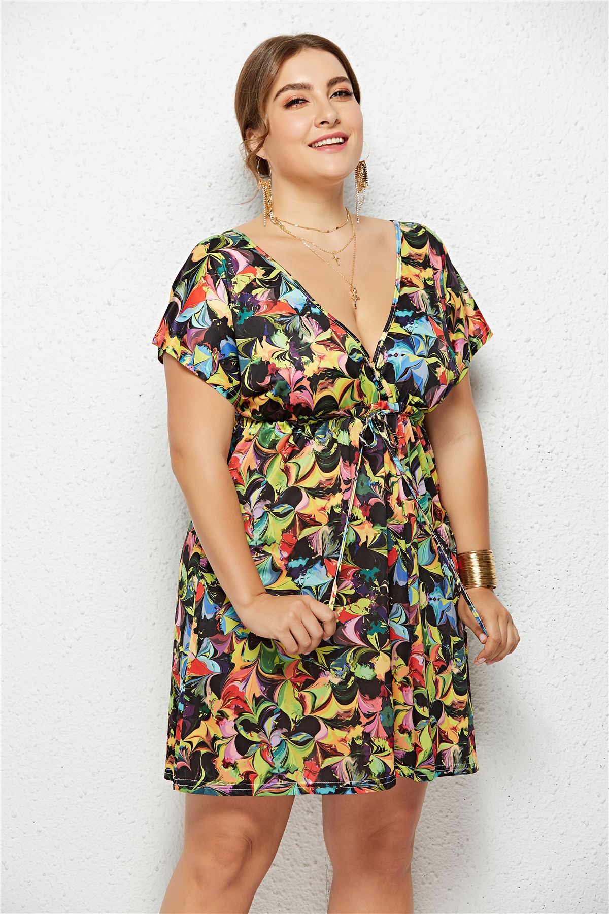 Deep V-Neck Dress