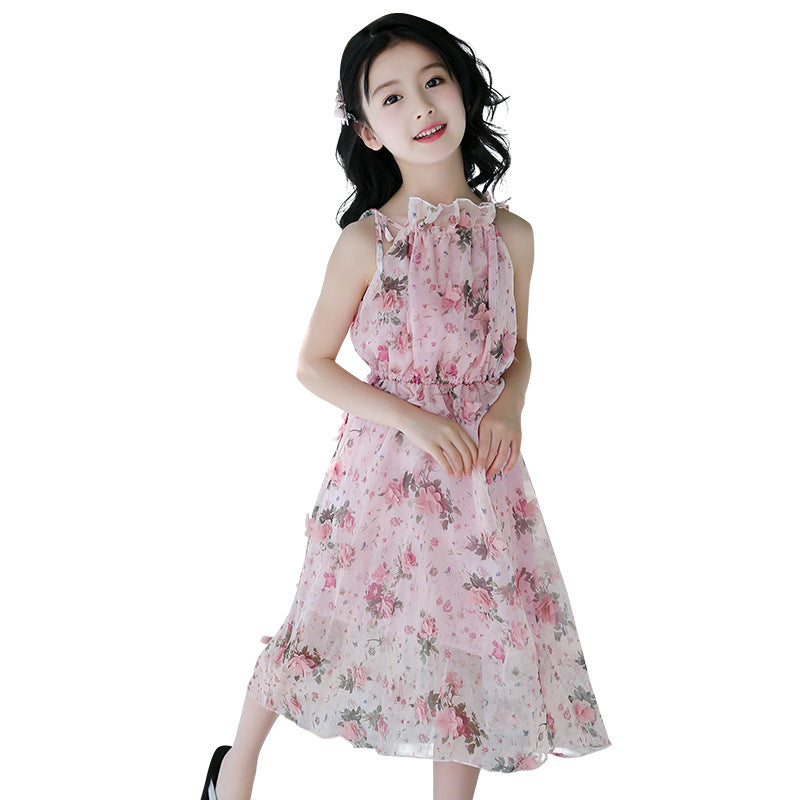 Girl Bohemian Summer Dress - Floral Beach Maxi Dress