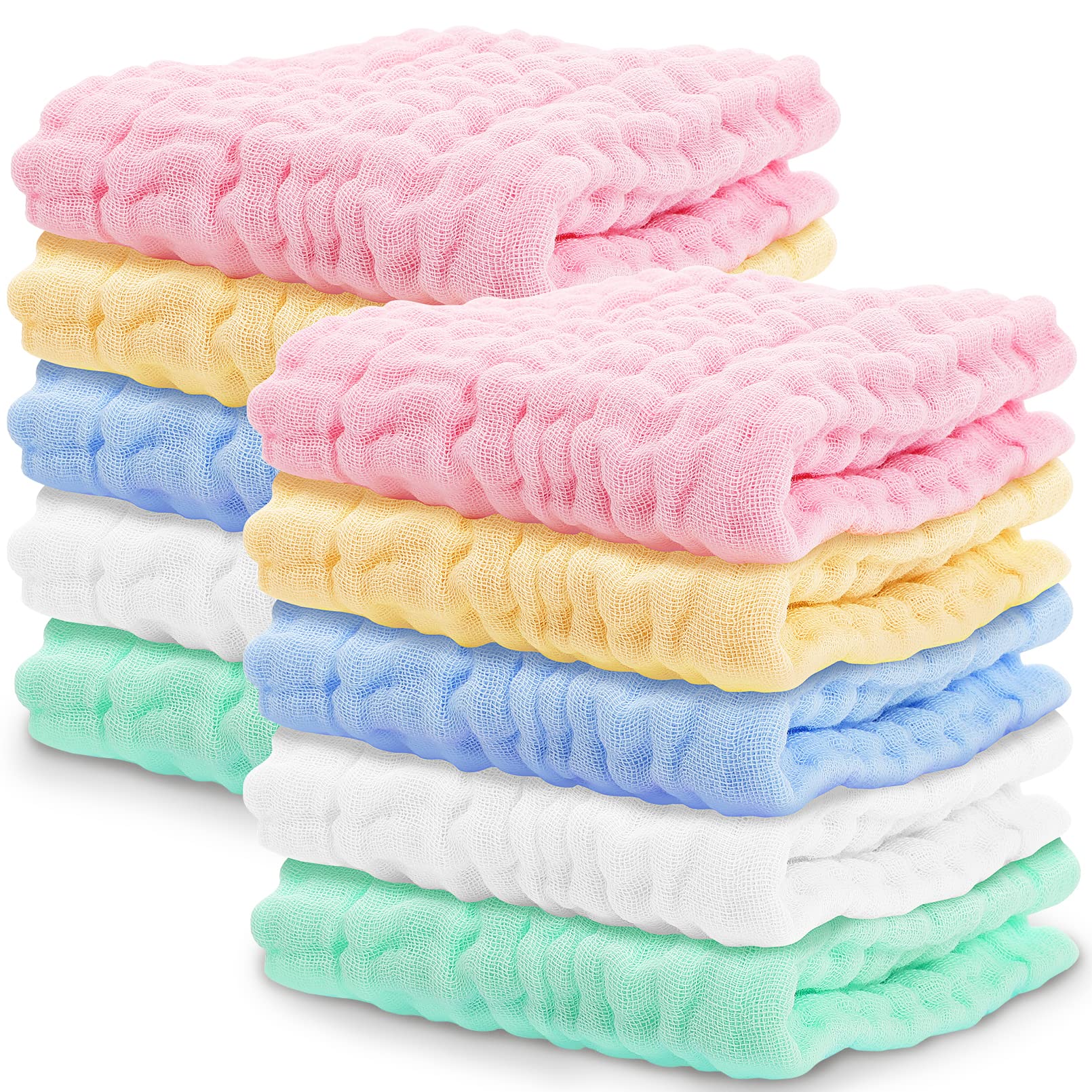 10 Pack Muslin Baby Washcloths