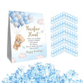 Guawubiang 51Pcs Winnie Baby Shower Games Include Baby Pacifier Hunt Sign and 50 Blue Mini Pacifiers Mini Pacifiers Baby Shower Game Set Baby Shower Game for Baby Gender Reveal