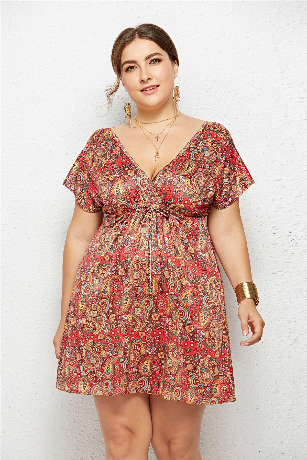 Deep V-Neck Dress