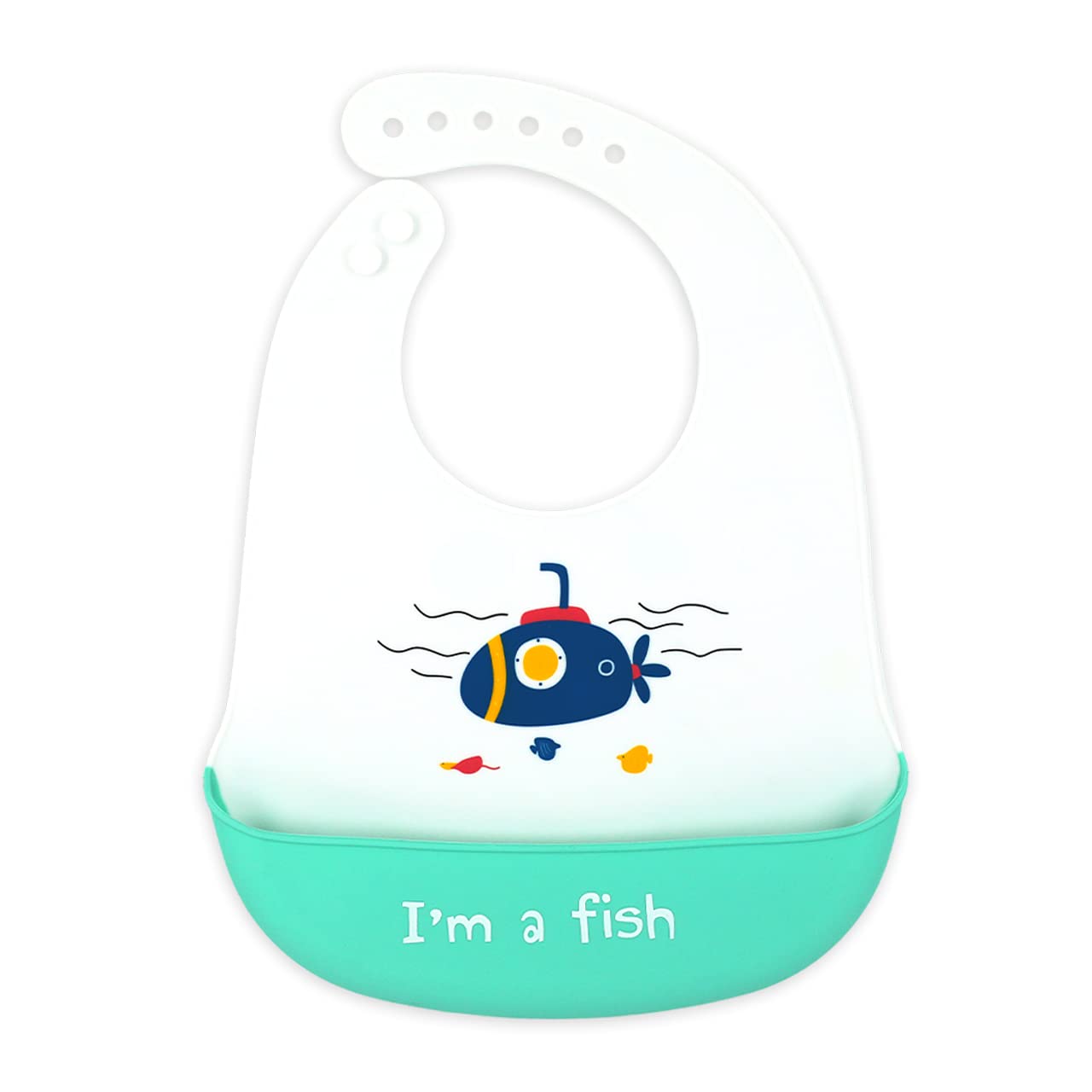 Waterproof Baby Bibs Baby Bib Catcher Baby Bib with Food Catcher Baby Bibs Reusable Cute Baby Bibs Silicone Fish Ship 1pc